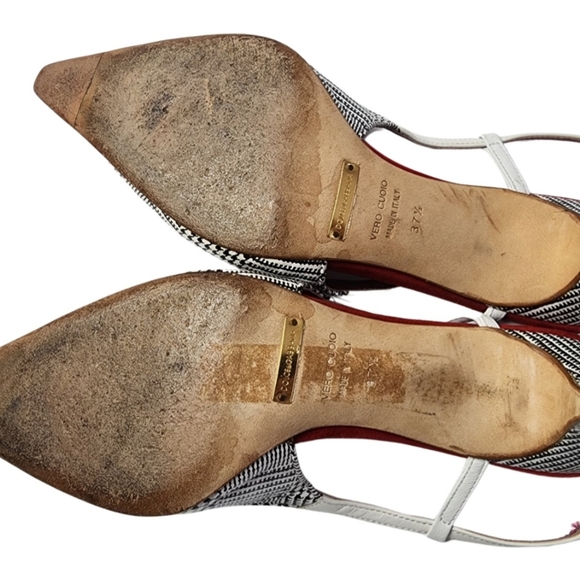 DOLCE & GABBANA Houndstooth Slingback Heels - 7 1/2 - Picture 7 of 8